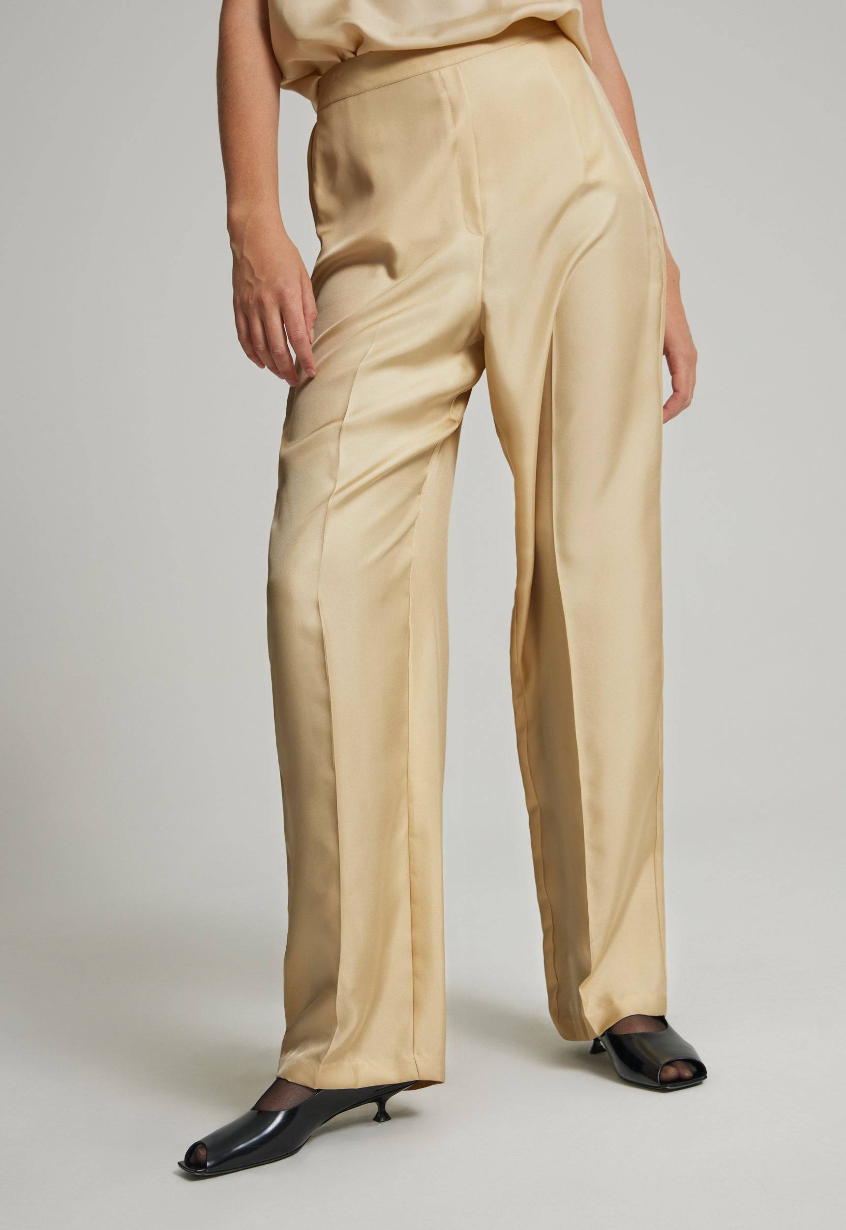 Jac+Jack SHAW SILK PANT in Camomile